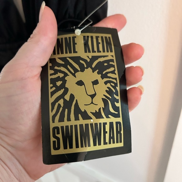 1980s Anne Klein Deep V Plunge Belted Bodysuit Swimsuit Resort Cabana 90s VTG - Picture 6 of 8